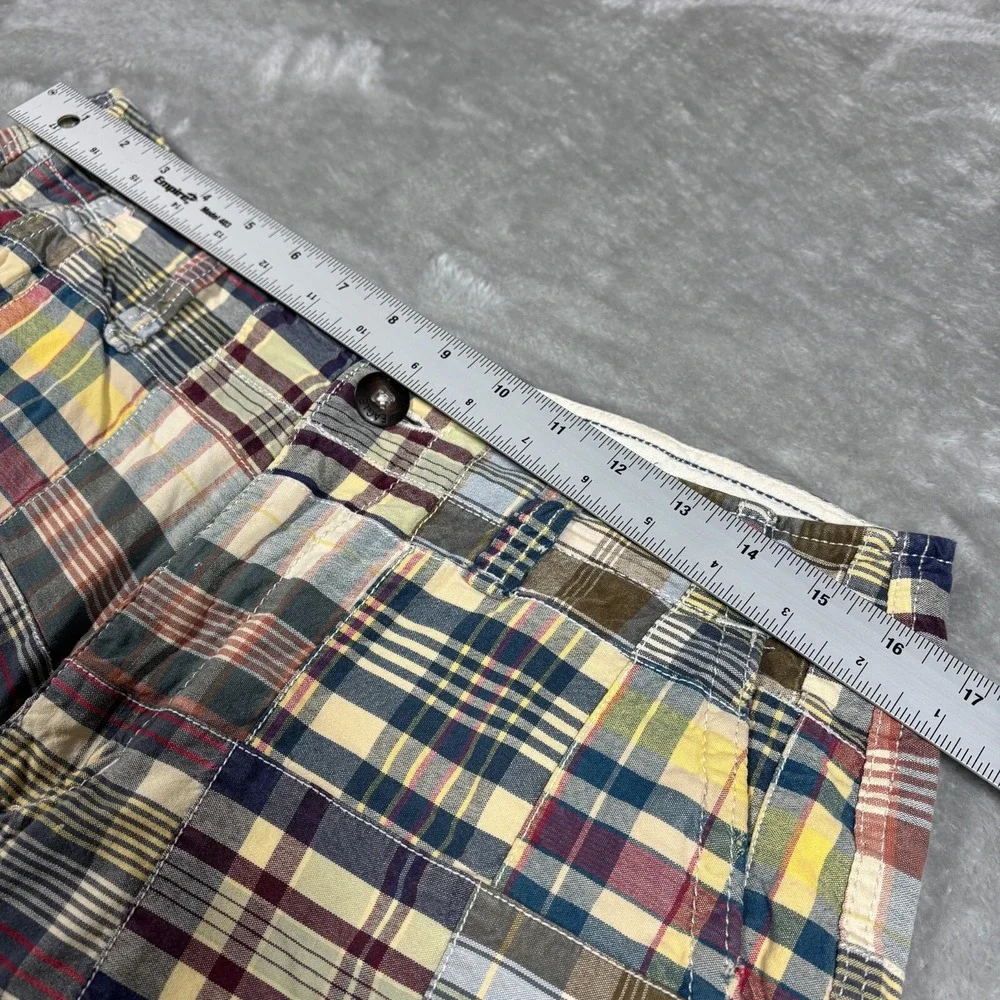 American‎ Eagle Shorts Mens 30 India Madras Patched Plaid Chino Classic Length - Picture 8 of 13